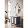 James Martin Vanities Chianti 24in Single Vanity, Mineral Gray, Radiant Gold, w/ White Glossy Composite Stone Top E303V24MGRGDWG